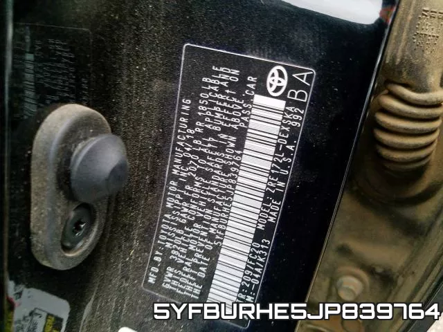 5YFBURHE5JP839764 фото 2