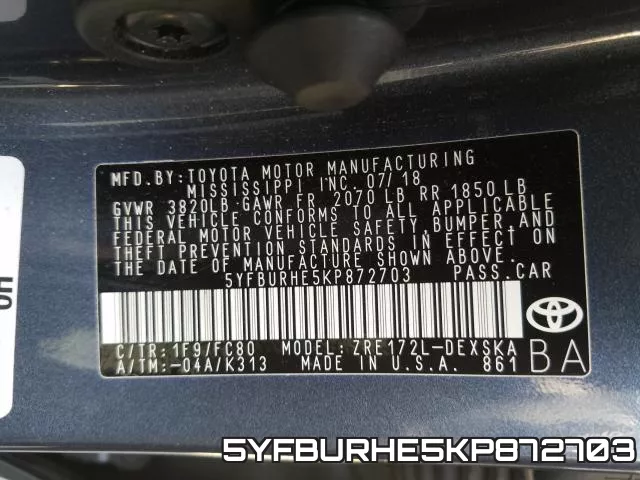 5YFBURHE5KP872703 фото 2