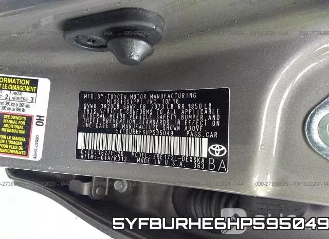 5YFBURHE6HP595049 фото 10
