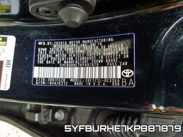 5YFBURHE7KP887879 фото 2