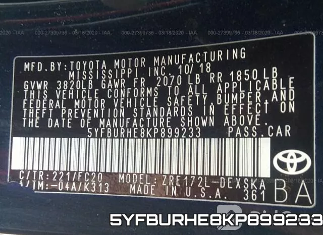 5YFBURHE8KP899233 фото 10