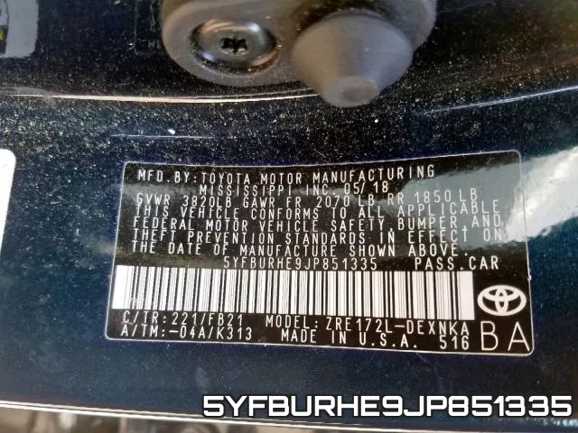 5YFBURHE9JP851335 фото 2