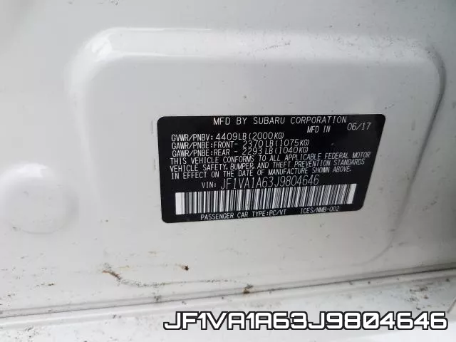 JF1VA1A63J9804646 фото 2