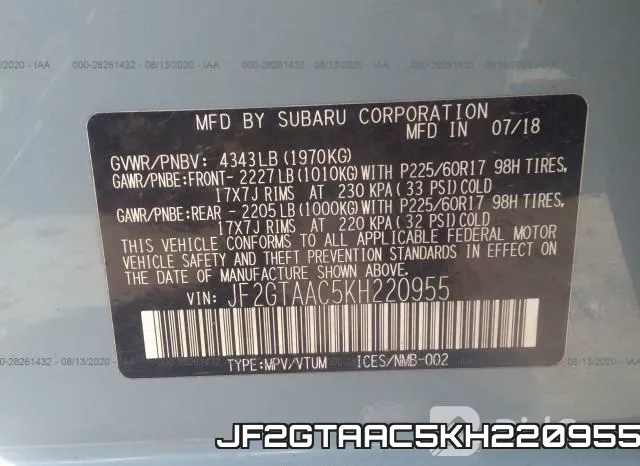 JF2GTAAC5KH220955 фото 10