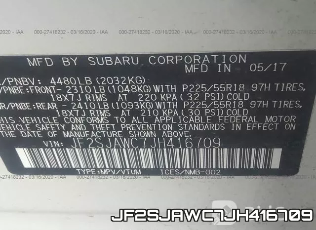 JF2SJAWC7JH416709 фото 10