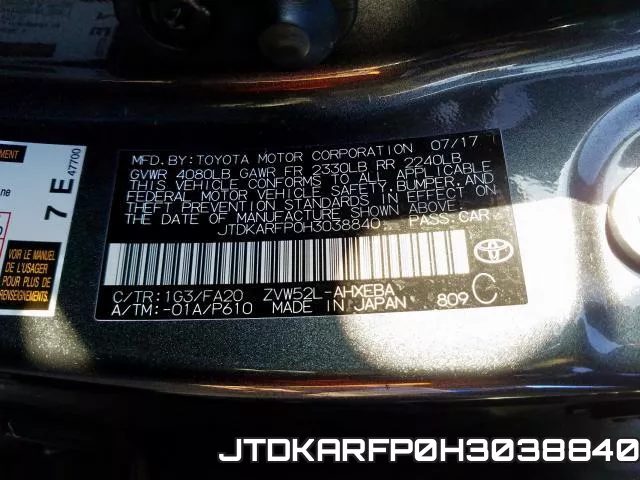 JTDKARFP0H3038840 фото 2