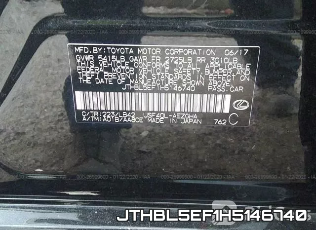 JTHBL5EF1H5146740 фото 10