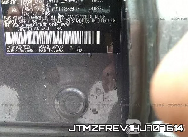 JTMZFREV1HJ707614 фото 10