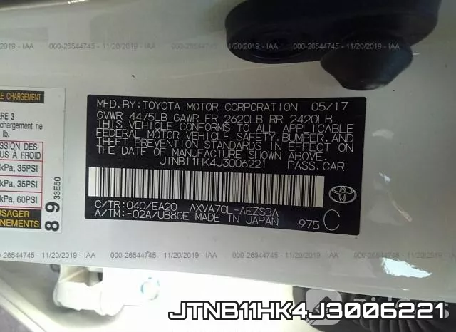 JTNB11HK4J3006221 фото 10