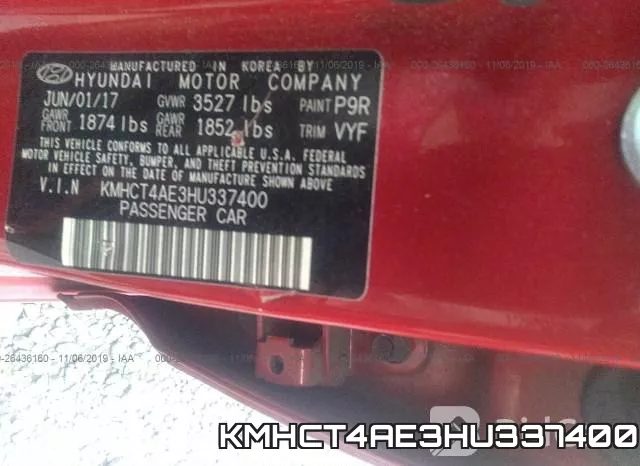 KMHCT4AE3HU337400 фото 10