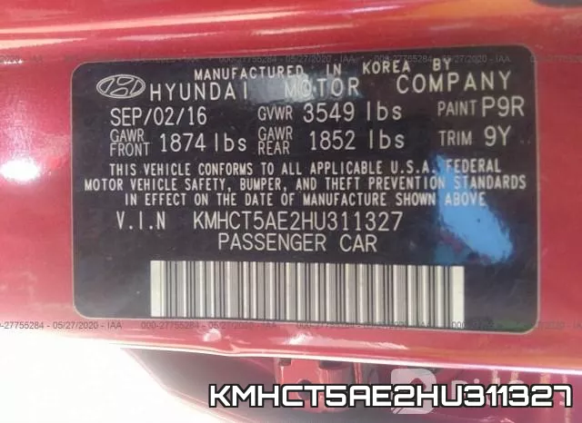KMHCT5AE2HU311327 фото 10