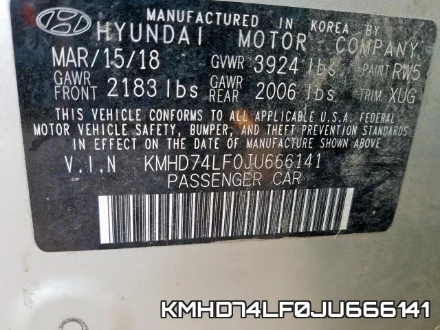 KMHD74LF0JU666141 фото 2