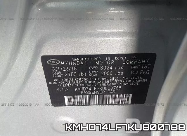 KMHD74LF7KU800788 фото 10