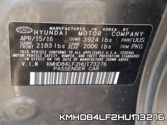 KMHD84LF2HU173276 фото 2