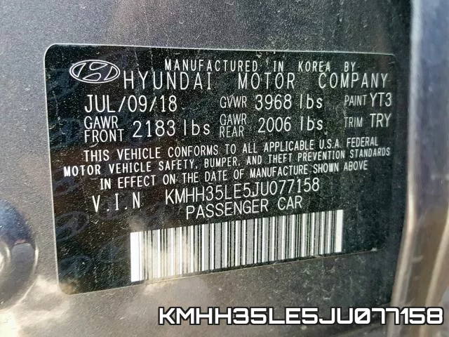 KMHH35LE5JU077158 фото 2