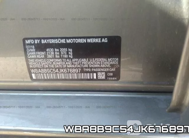 WBA8B9C54JK676897 фото 10