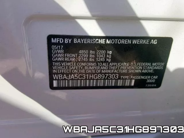 WBAJA5C31HG897303 фото 2