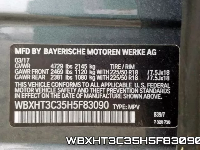 WBXHT3C35H5F83090 фото 2