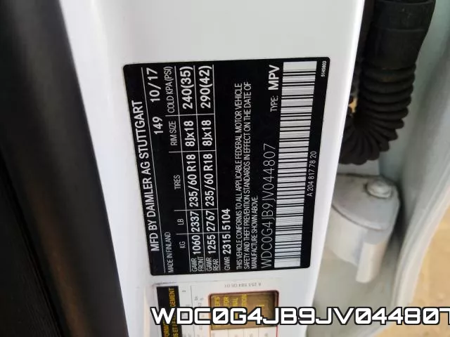 WDC0G4JB9JV044807 фото 2