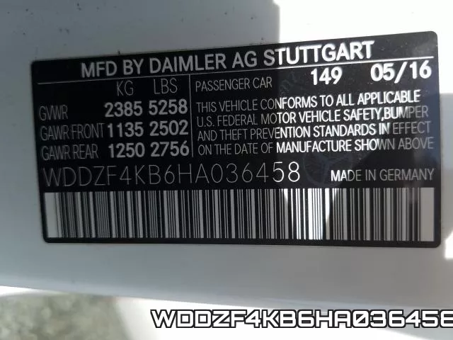 WDDZF4KB6HA036458 фото 2
