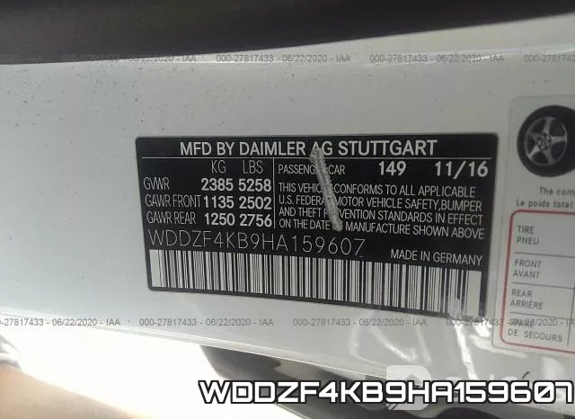 WDDZF4KB9HA159607 фото 10