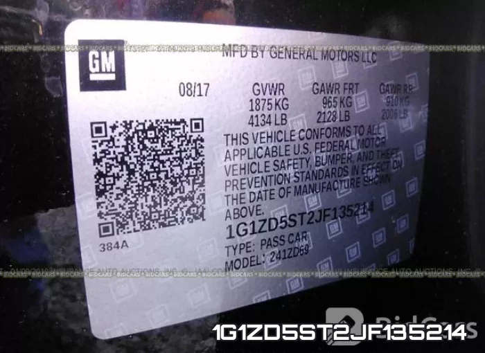 1G1ZD5ST2JF135214 фото 10