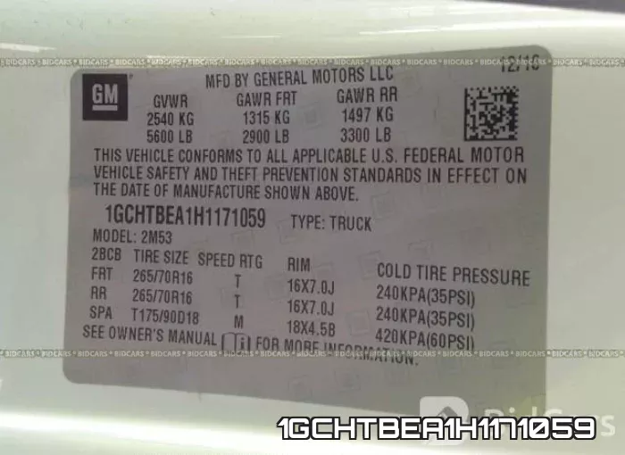 1GCHTBEA1H1171059 фото 10