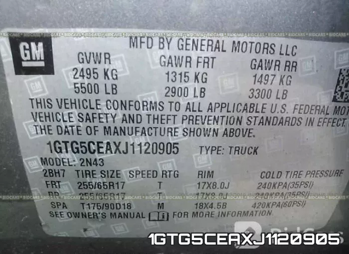 1GTG5CEAXJ1120905 фото 10