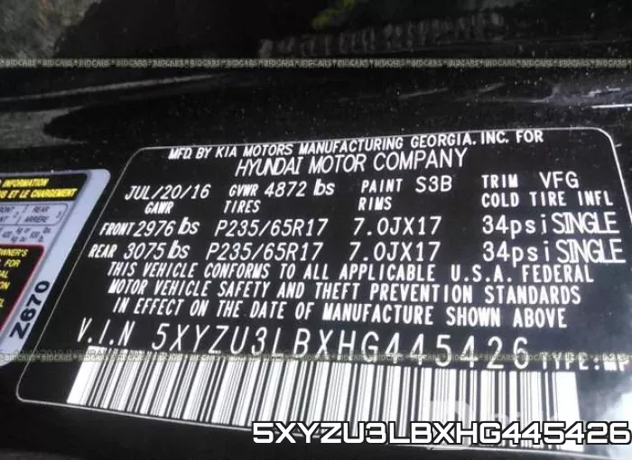 5XYZU3LBXHG445426 фото 10