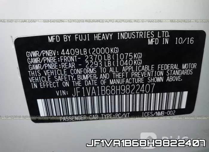 JF1VA1B68H9822407 фото 10