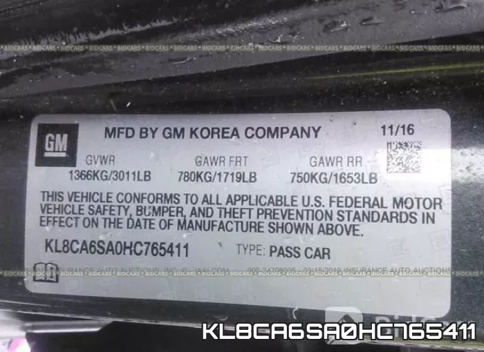 KL8CA6SA0HC765411 фото 10