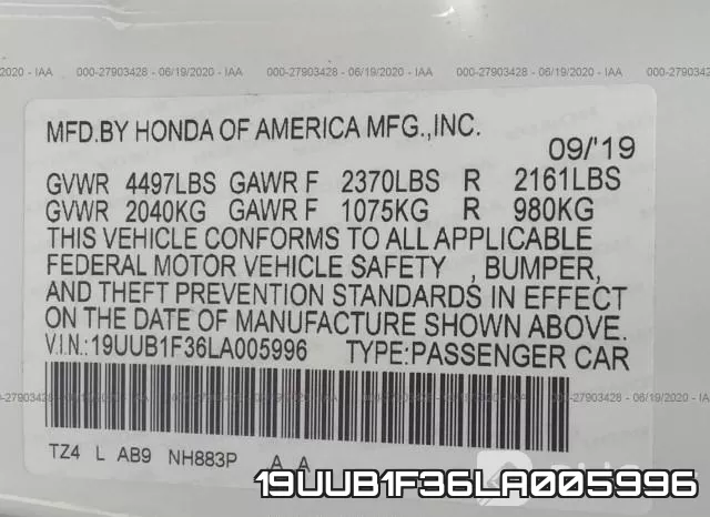 19UUB1F36LA005996 фото 10