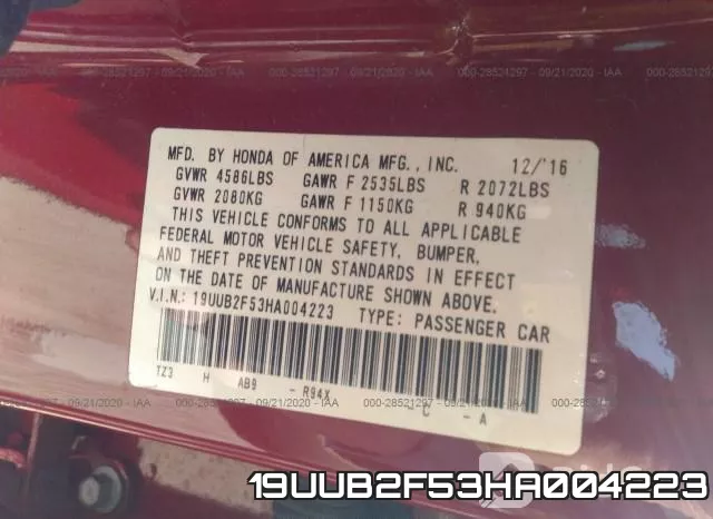 19UUB2F53HA004223 фото 10