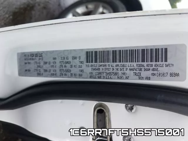 1C6RR7FT5HS575001 фото 2