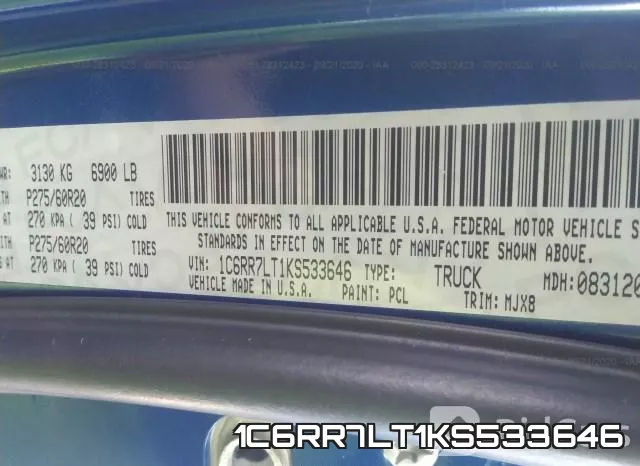 1C6RR7LT1KS533646 фото 10