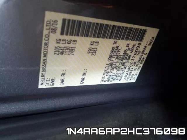 1N4AA6AP2HC376098 фото 2