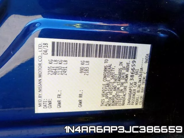 1N4AA6AP3JC386659 фото 2