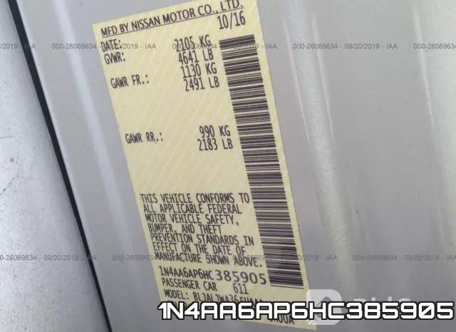 1N4AA6AP6HC385905 фото 10
