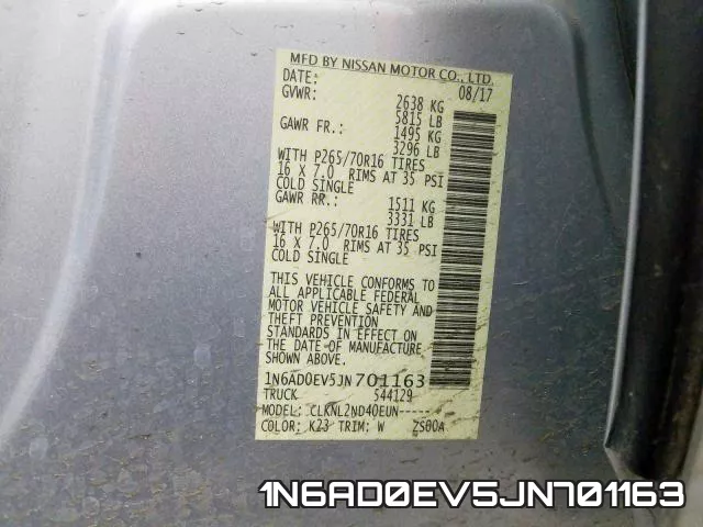 1N6AD0EV5JN701163 фото 2