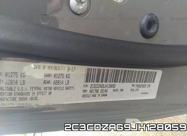 2C3CDZAG9JH128059 фото 10