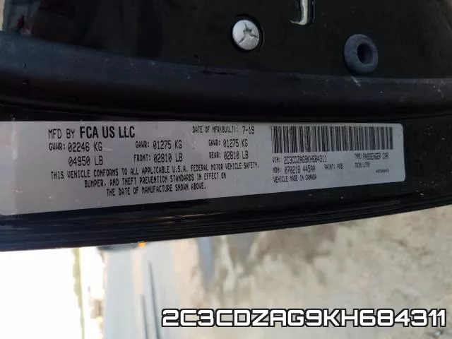 2C3CDZAG9KH684311 фото 2