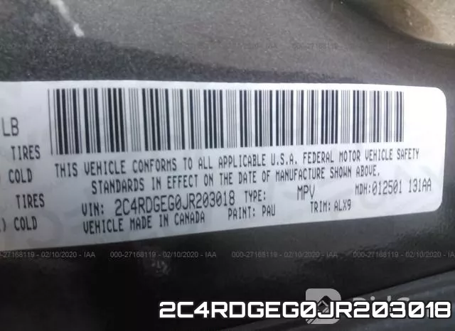 2C4RDGEG0JR203018 фото 10