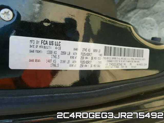 2C4RDGEG3JR275492 фото 2