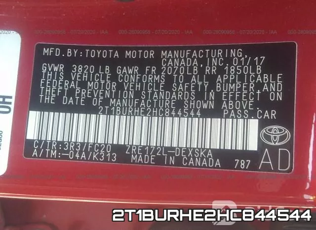 2T1BURHE2HC844544 фото 10