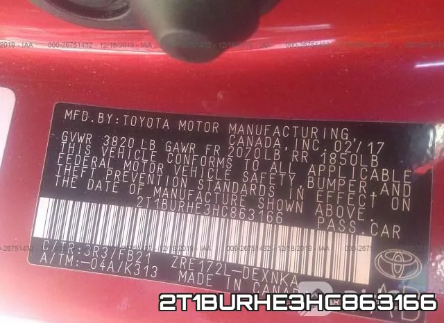 2T1BURHE3HC863166 фото 10