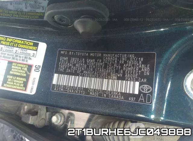 2T1BURHE6JC049888 фото 10
