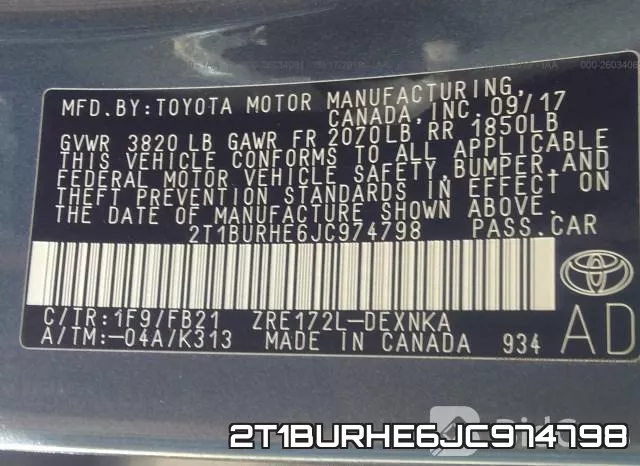 2T1BURHE6JC974798 фото 10