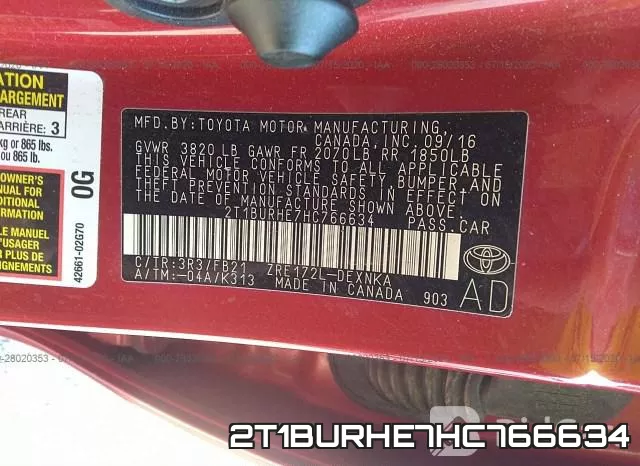 2T1BURHE7HC766634 фото 10