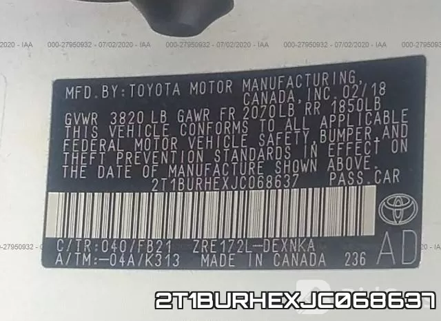 2T1BURHEXJC068637 фото 10