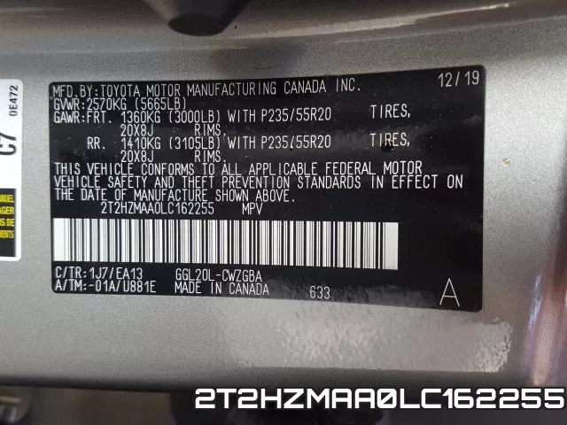 2T2HZMAA0LC162255 фото 2